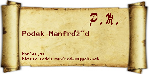 Podek Manfréd névjegykártya